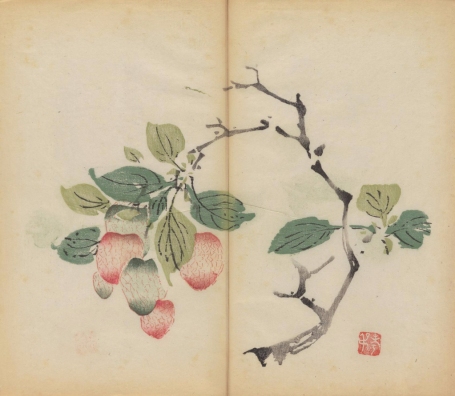 Manual de Caligrafia e Pintura (Shi zhu zhai shu hua pu) | China, 1633 | xilogravura policromada | cortesia da Cambridge University Library